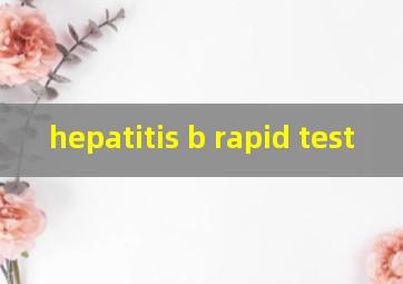  hepatitis b rapid test